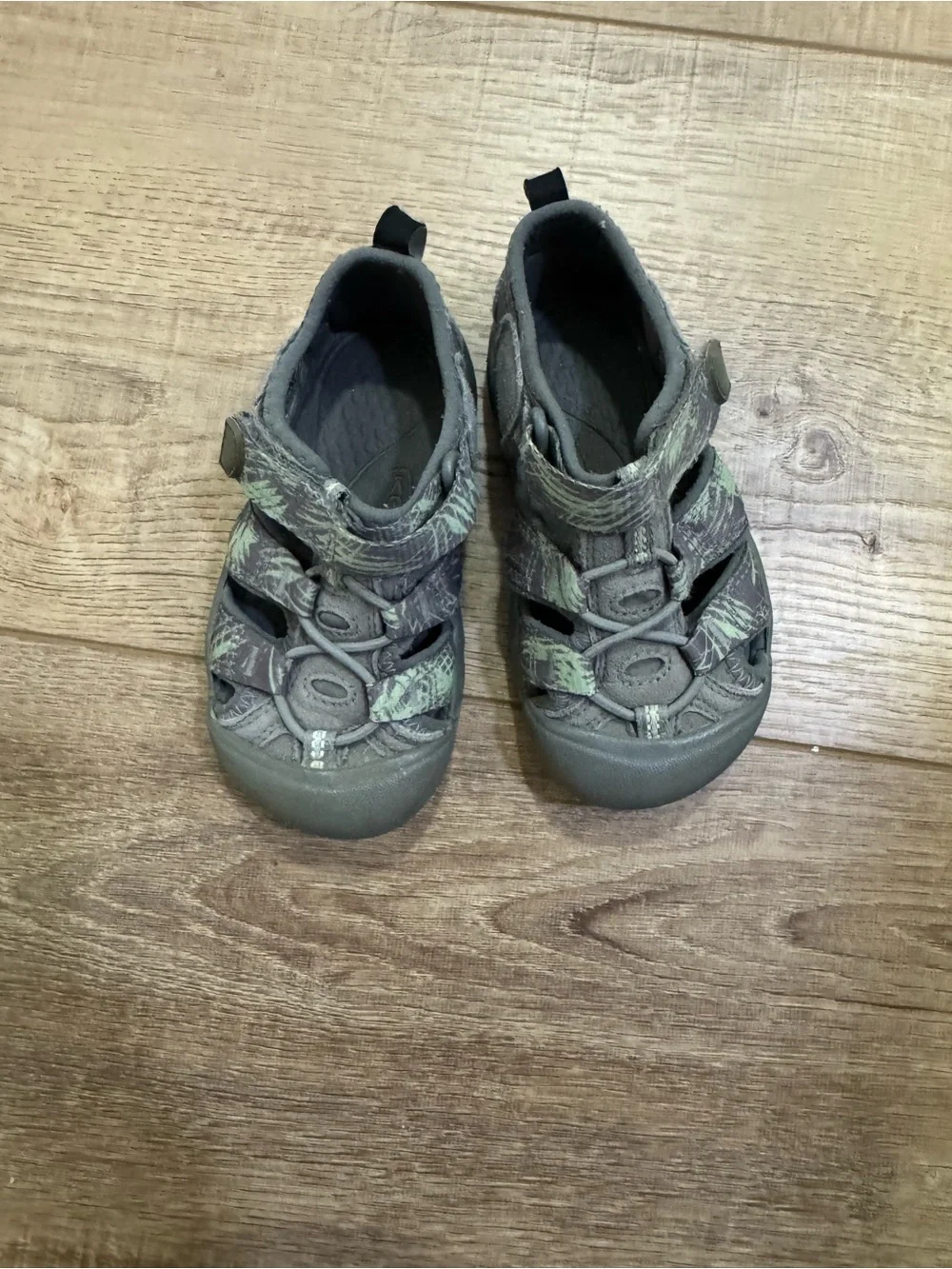 Keen Kids Gray and Light Green Closed-Toe Water Sandals